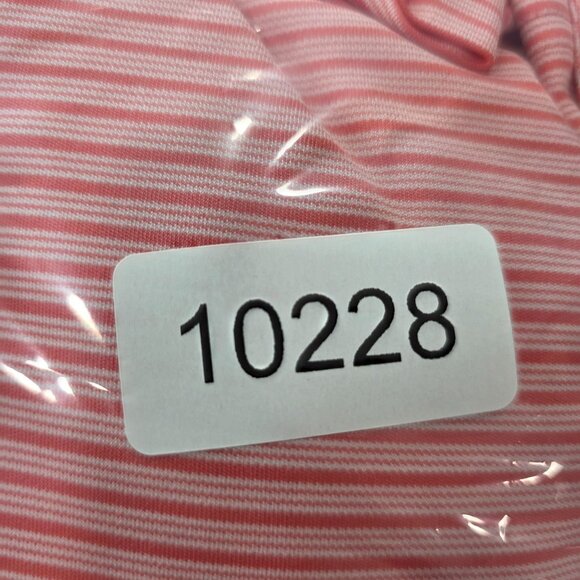 Mens Oxford Golf Pink Striped Polo Shirt Short Sleeve Polyester Falcon Dunes XXL - Picture 8 of 8